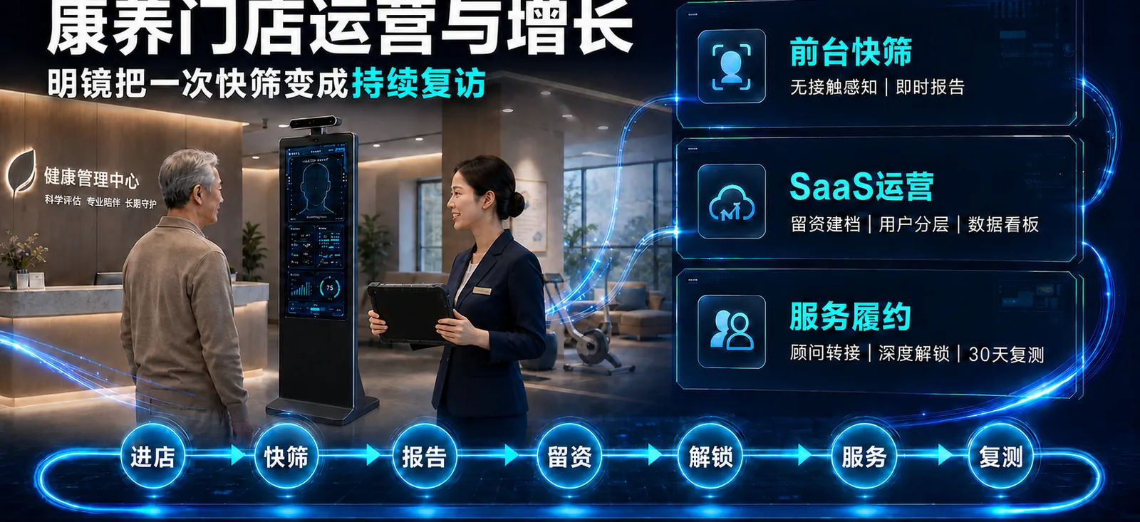 康养门店运营与增长:明镜把一次快筛变成持续复访